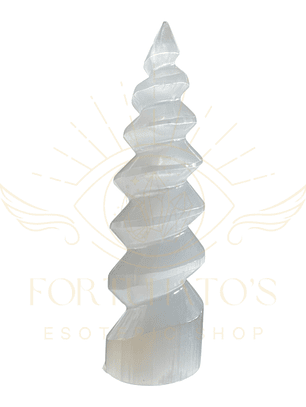 Torre Selenite Espiral - 15cm