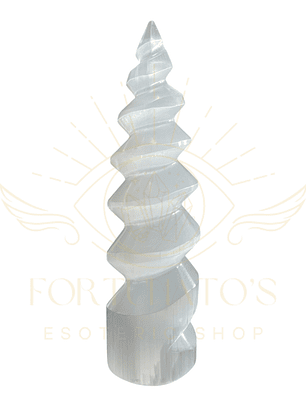 Torre Selenite Espiral - 15cm