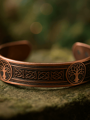 Pulseira Magnética “Árvore da Vida Celta” – Cobre com Ímanes