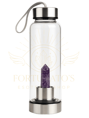 🟣 Garrafa Elixir com Cristal de Ametista + Estojo Fortunato’s (500ml)