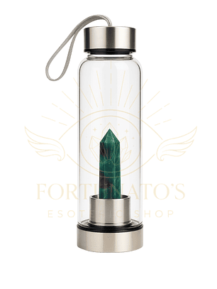 🟢 Garrafa Elixir com Cristal de Fluorite + Estojo Fortunato’s (500ml)