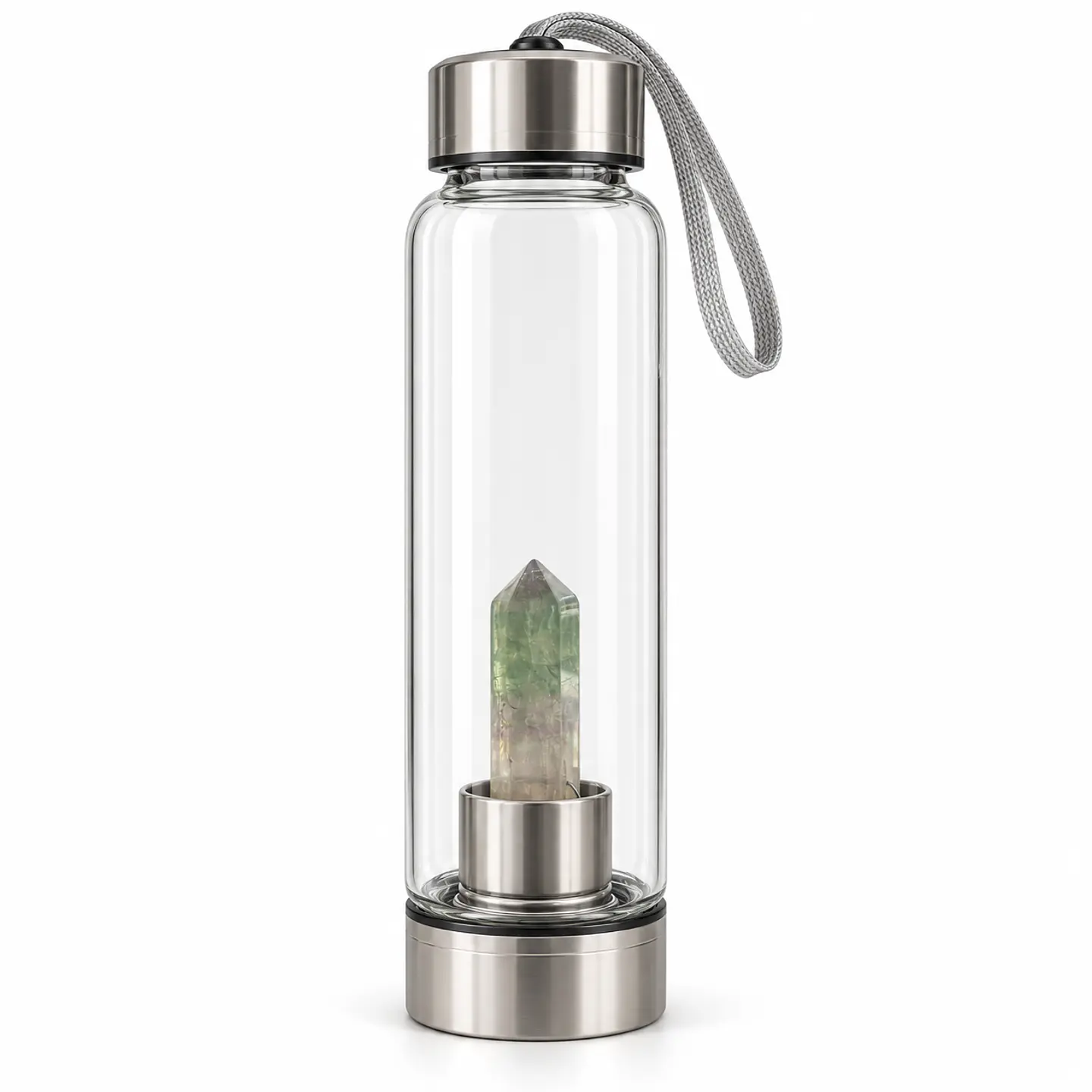 Garrafa de água com cristal e capa incluída 1