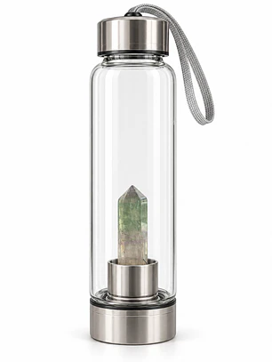 Garrafa de água com cristal e capa incluída