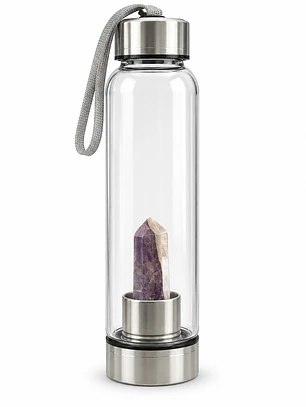 Garrafa de água com cristal e capa incluída