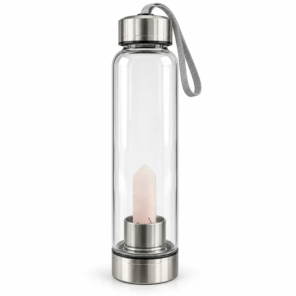 Garrafa de água com cristal e capa incluída 3