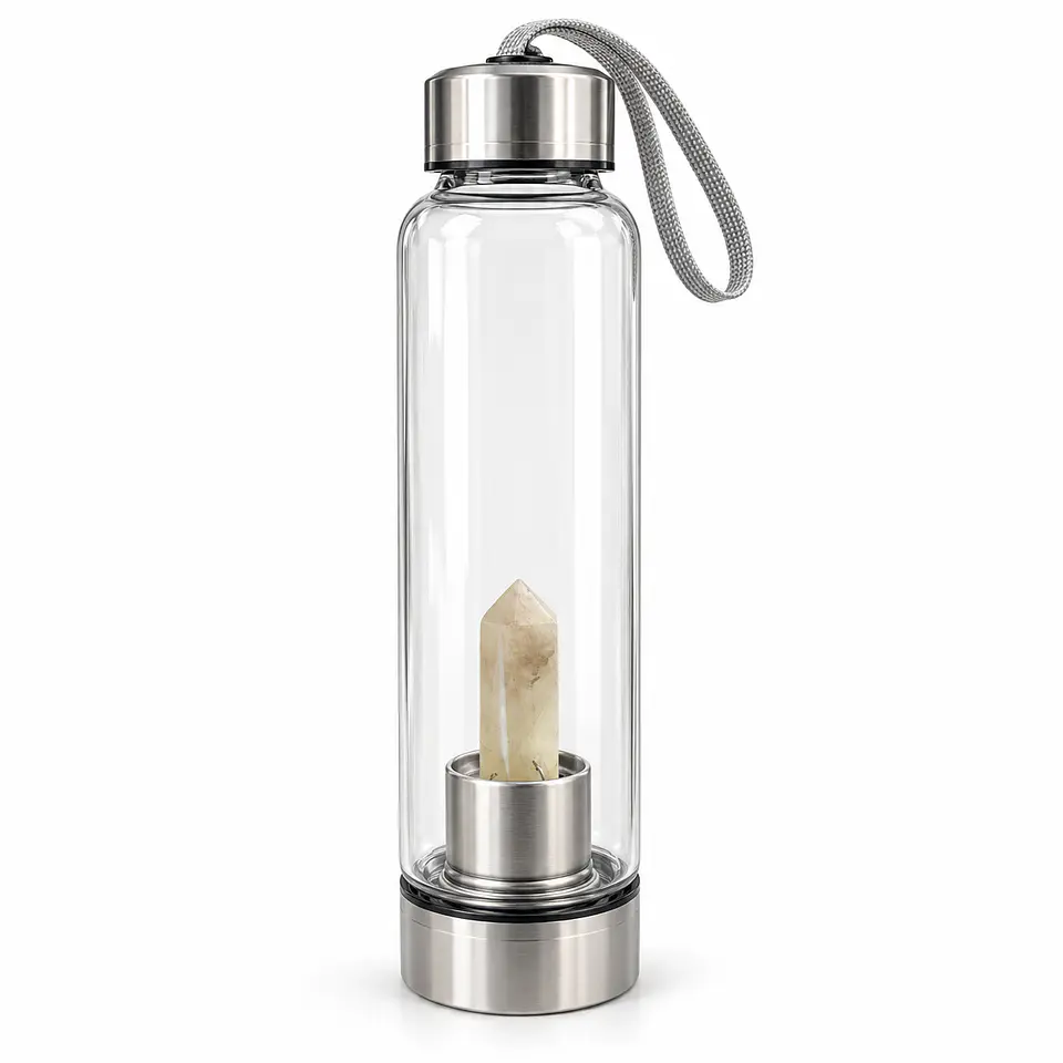 Garrafa de água com cristal e capa incluída 4