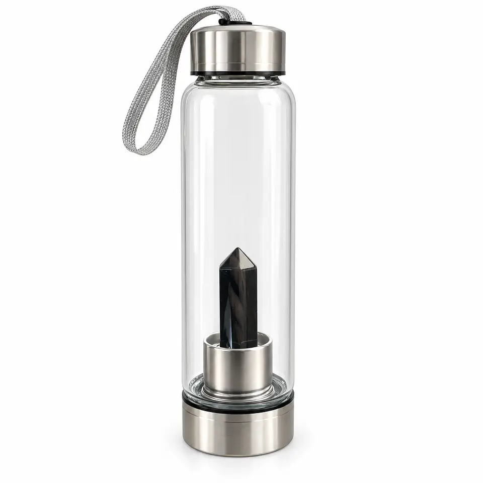 Garrafa de água com cristal e capa incluída 6