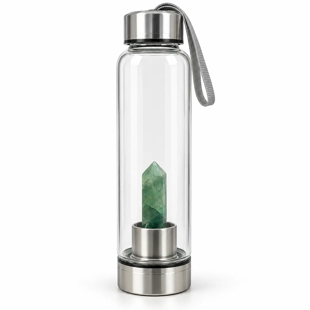 Garrafa de água com cristal e capa incluída 8