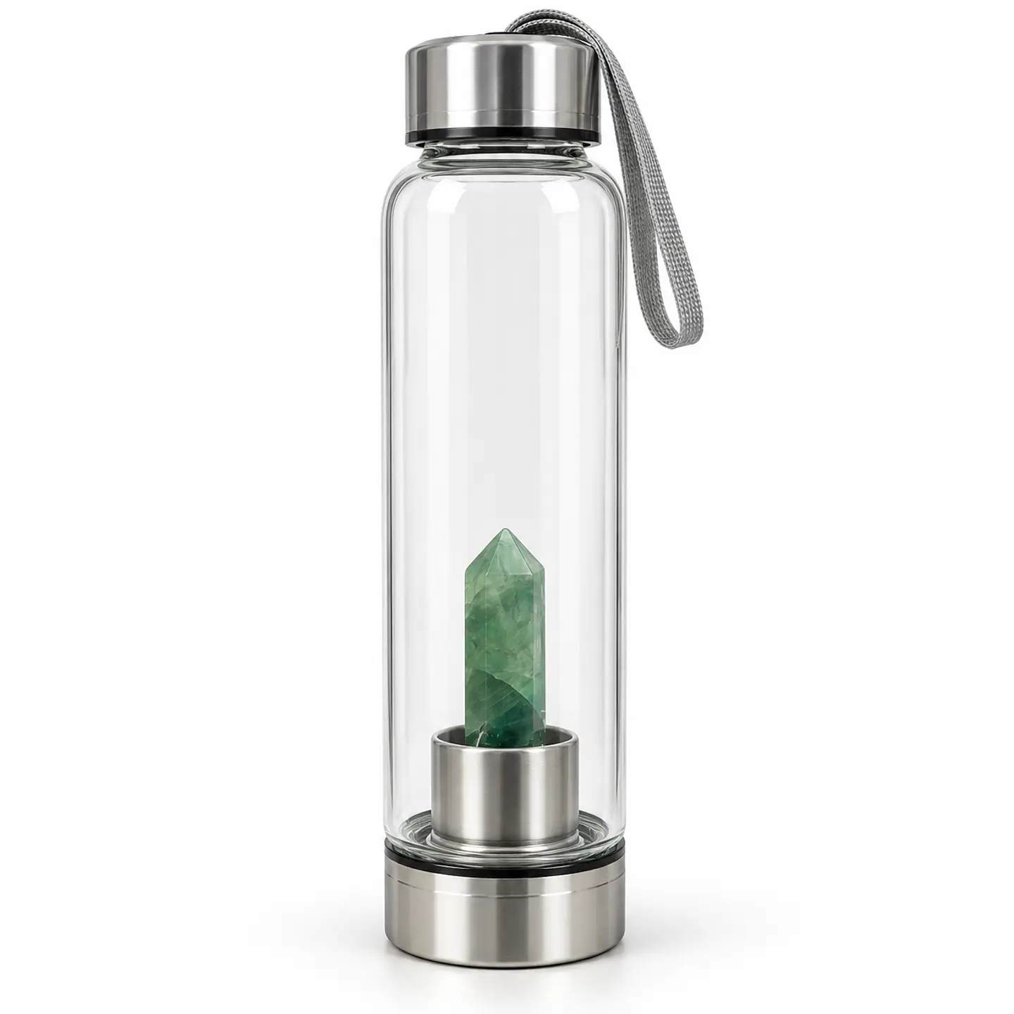 Garrafa de água com cristal e capa incluída 8