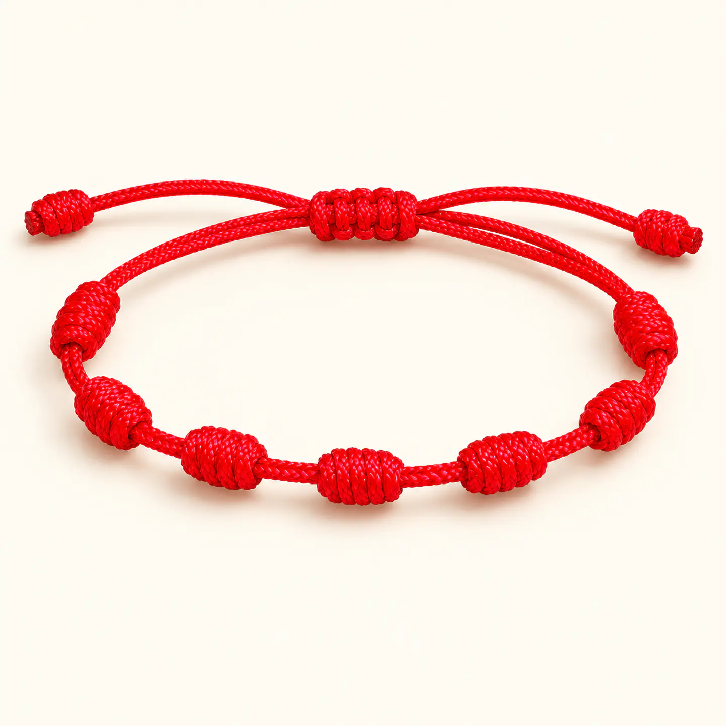Pulseira vermelha de 7 nós — ajustável 1