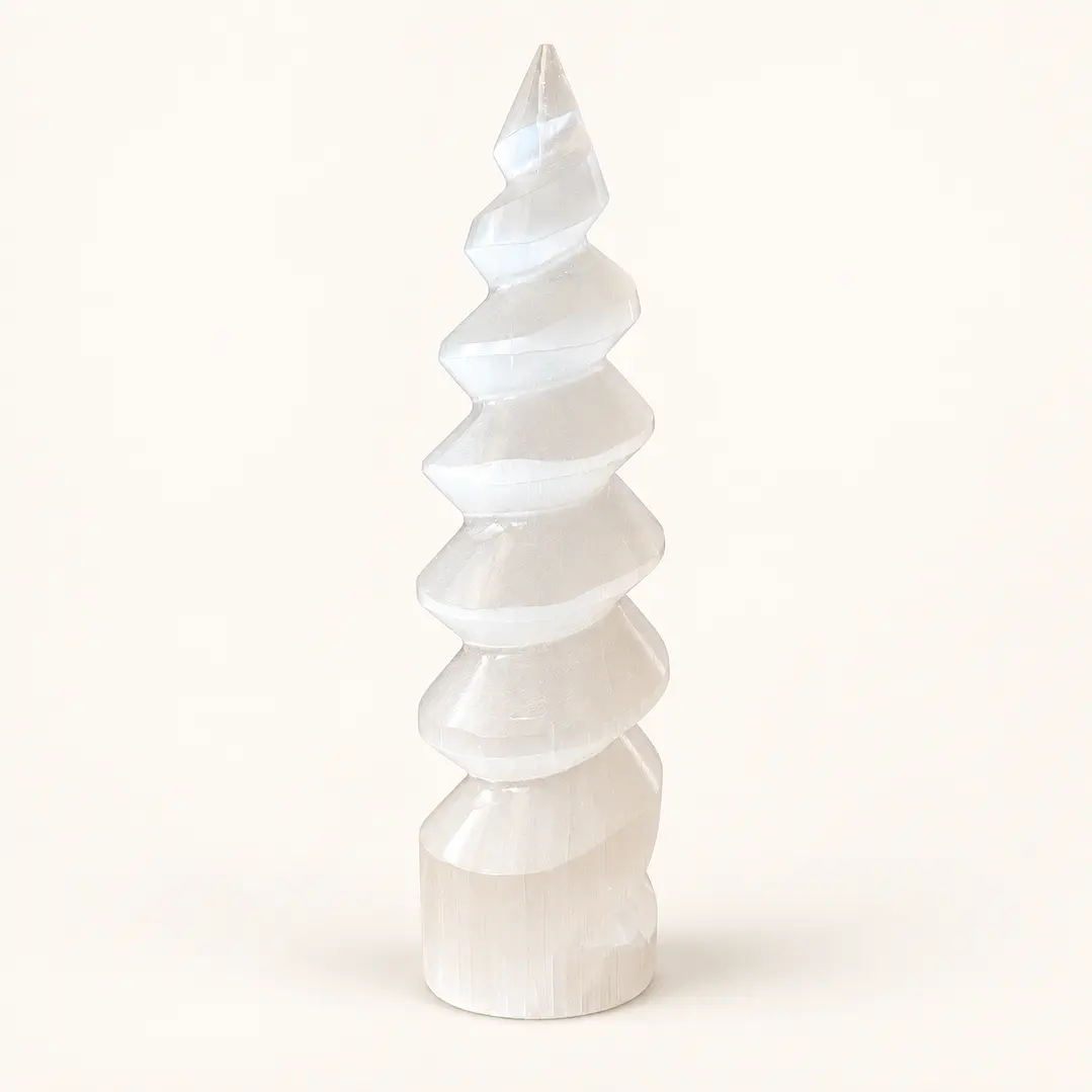 Torre de Selenite Espiral — 15 cm 1
