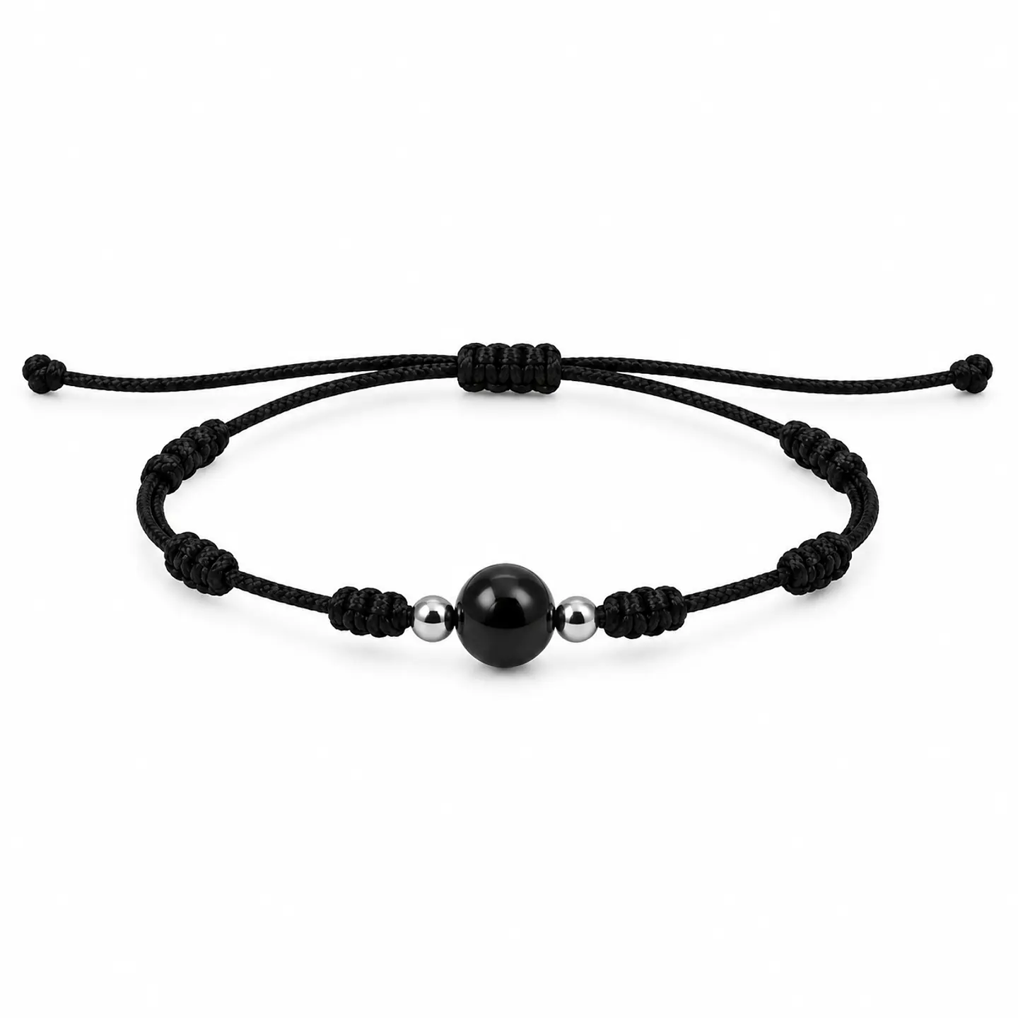 Pulseira 7 Nós Preta com Ónix 1