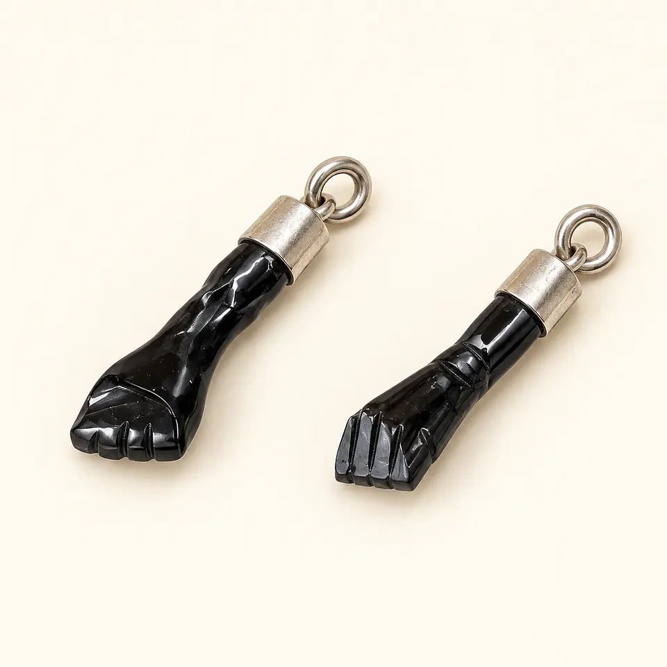 Pendente de Azeviche com Inox 1