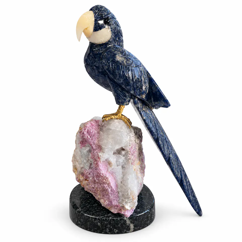 Papagaio em Pedra Natural — Peça Única, 30 cm 3