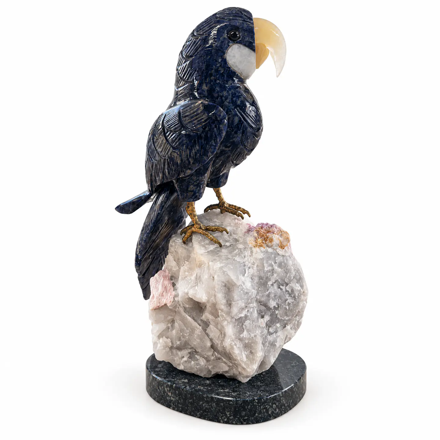 Papagaio em Pedra Natural — Peça Única, 30 cm 4