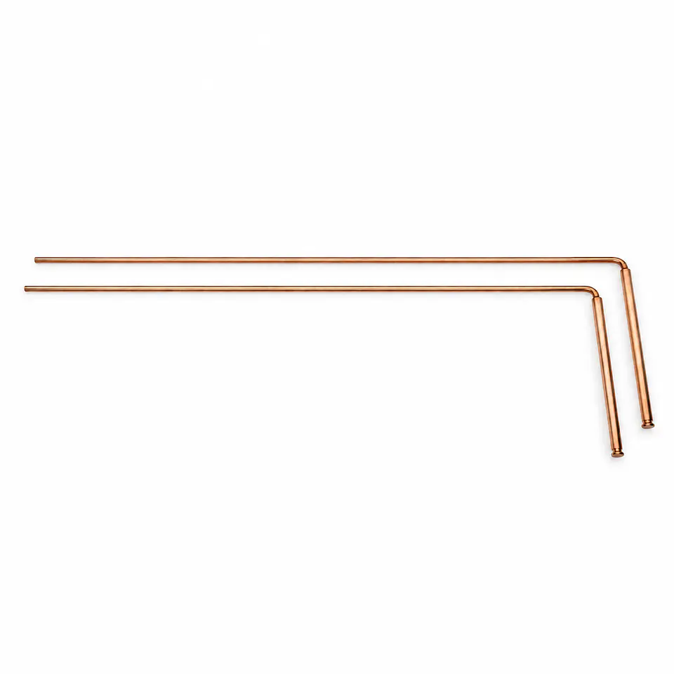 Varas de Radiestesia em Cobre em L — Par 30 × 12 cm 1