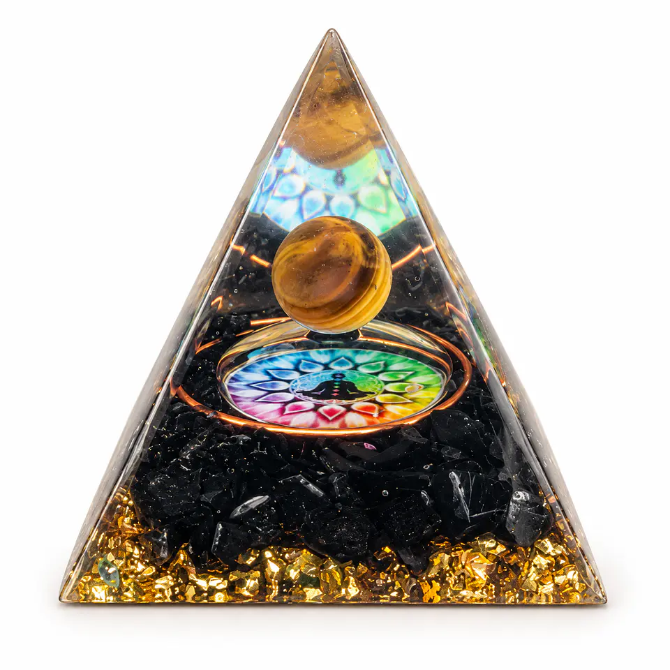 Orgonite Pirâmide — Mandala Multicolor 1