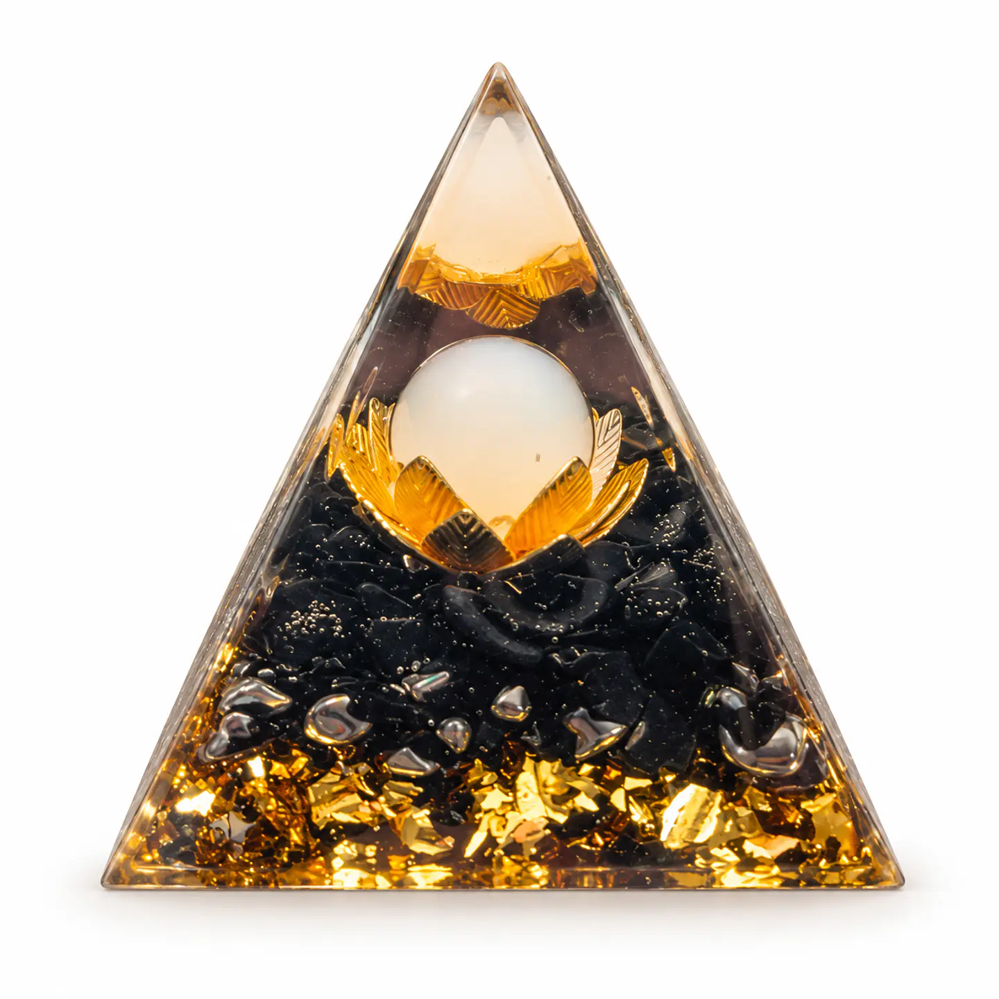 Orgonite Pirâmide — Flor de Lótus 1