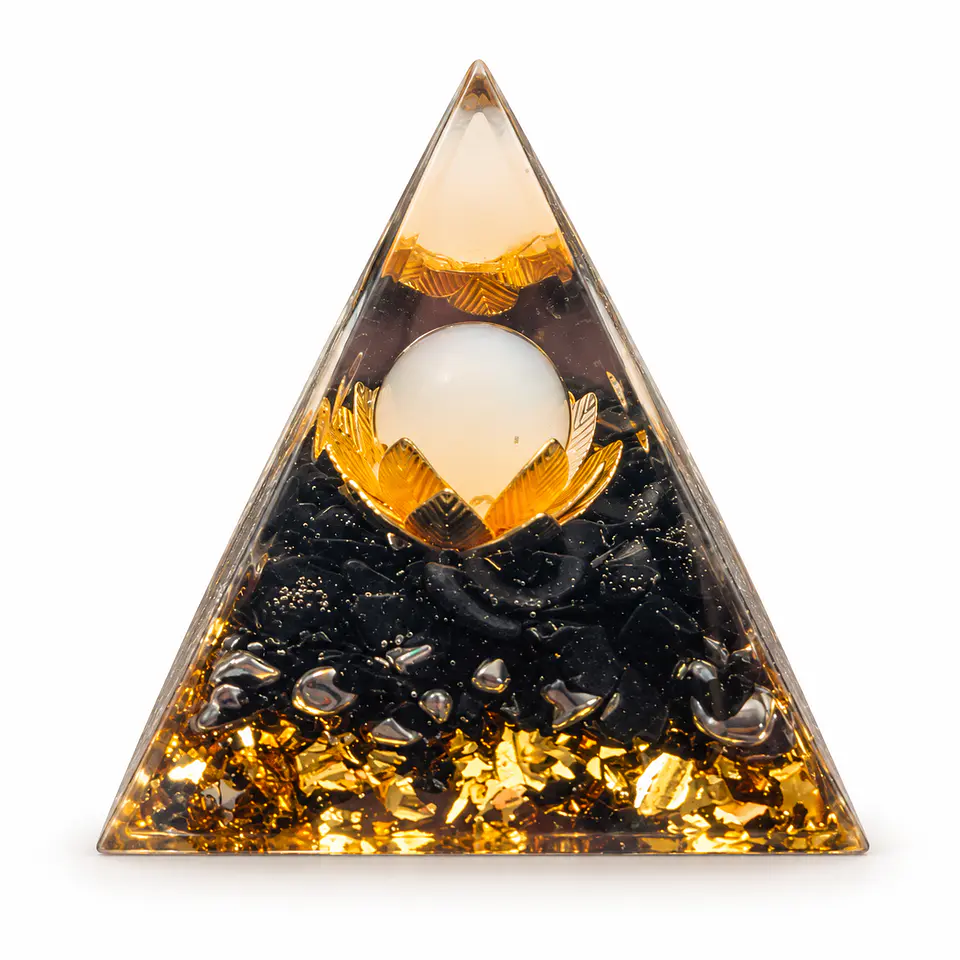 Orgonite Pirâmide — Flor de Lótus 1