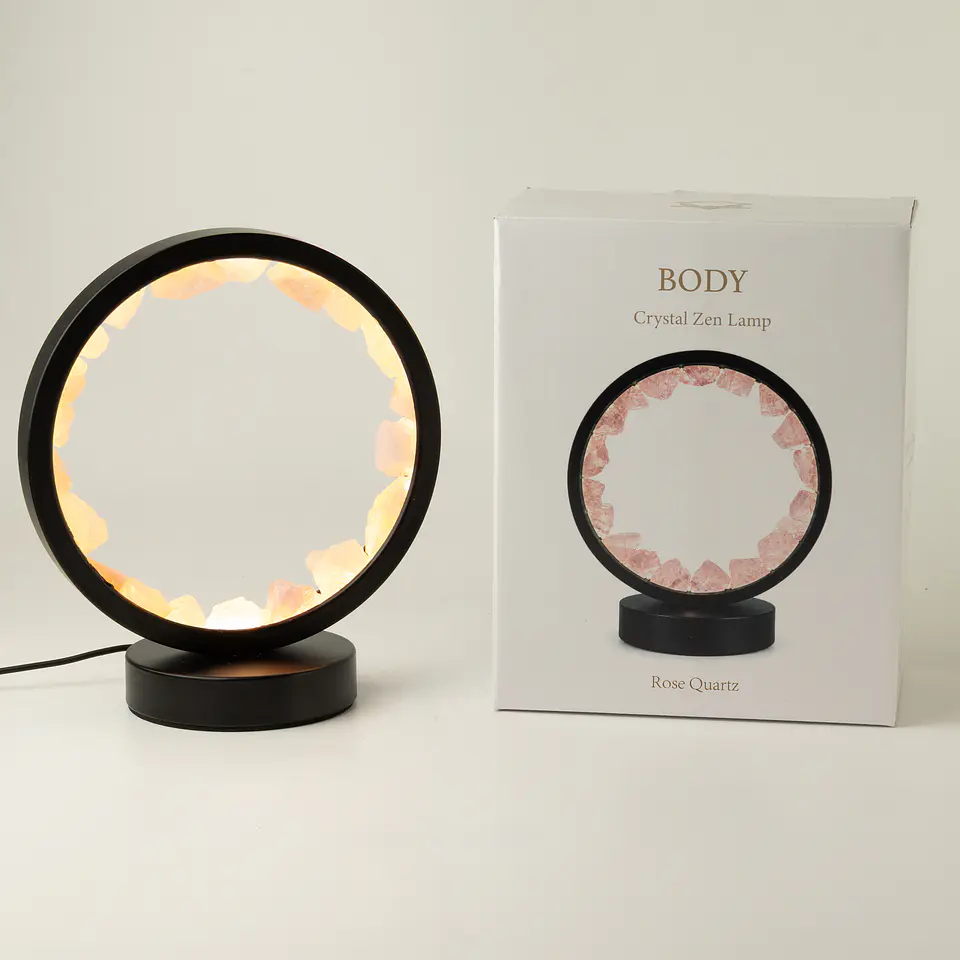 Candeeiro Halo Corpo Zen — Quartzo Rosa 3