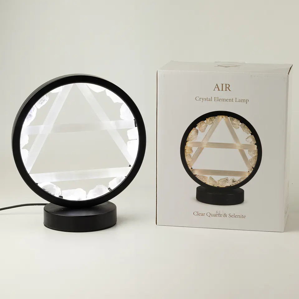 Candeeiro Halo Ar — Quartzo Transparente e Selenite 2