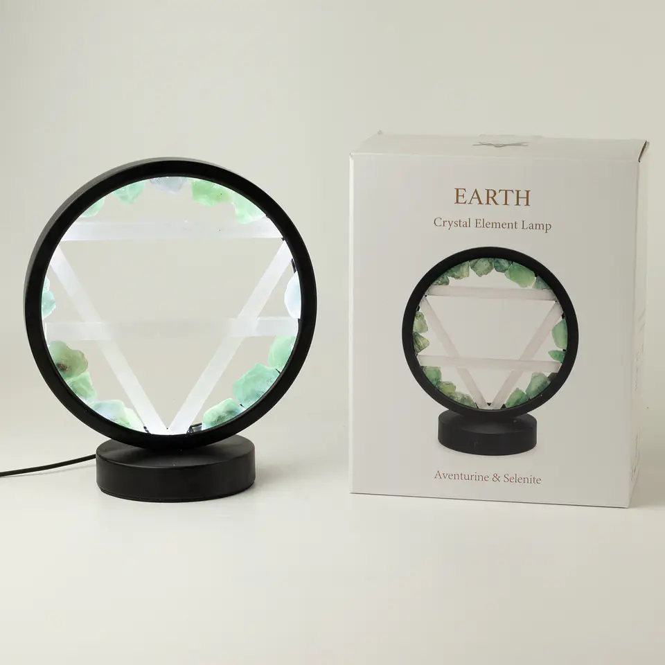 Candeeiro Halo Terra — Aventurina e Selenite 3