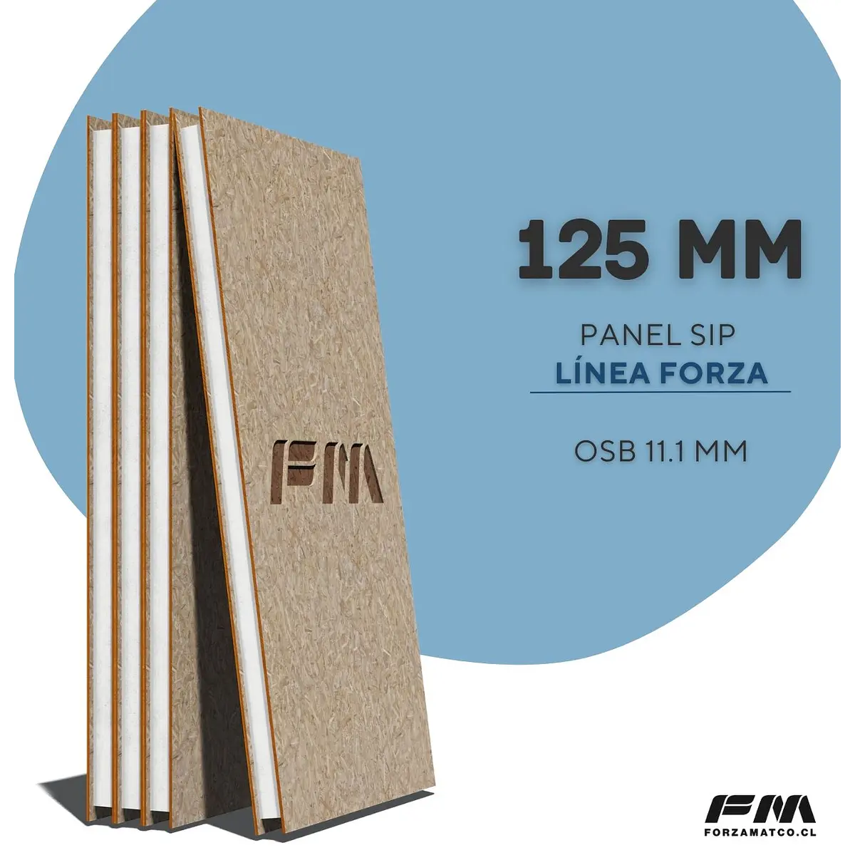 Panel SIP con OSB 11,1 mm y palo bruto | Forza Matco