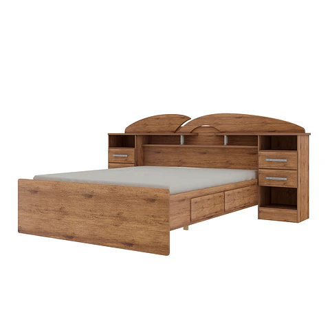 Cama Élite 2 Plazas Castaño