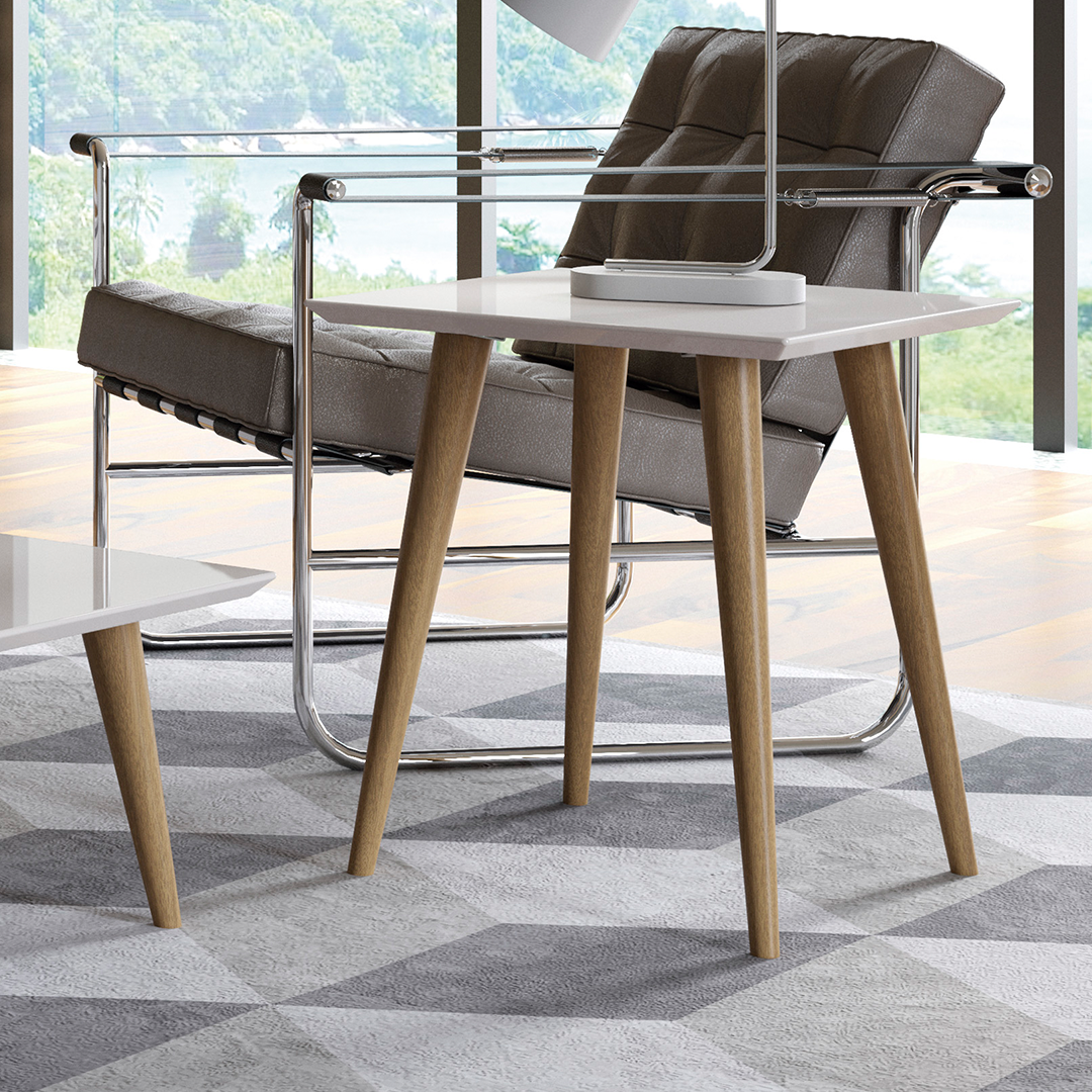 Mesa Lateral Kaira Blanco. Gloss 3