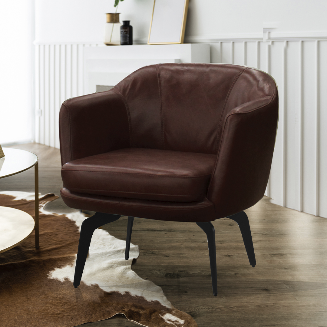 Poltrona Chloe Toffee 100% Cuero 1