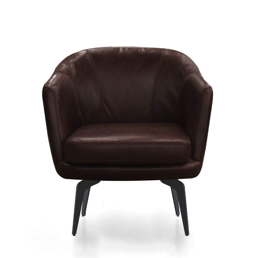 Poltrona Chloe Toffee 100% Cuero 6