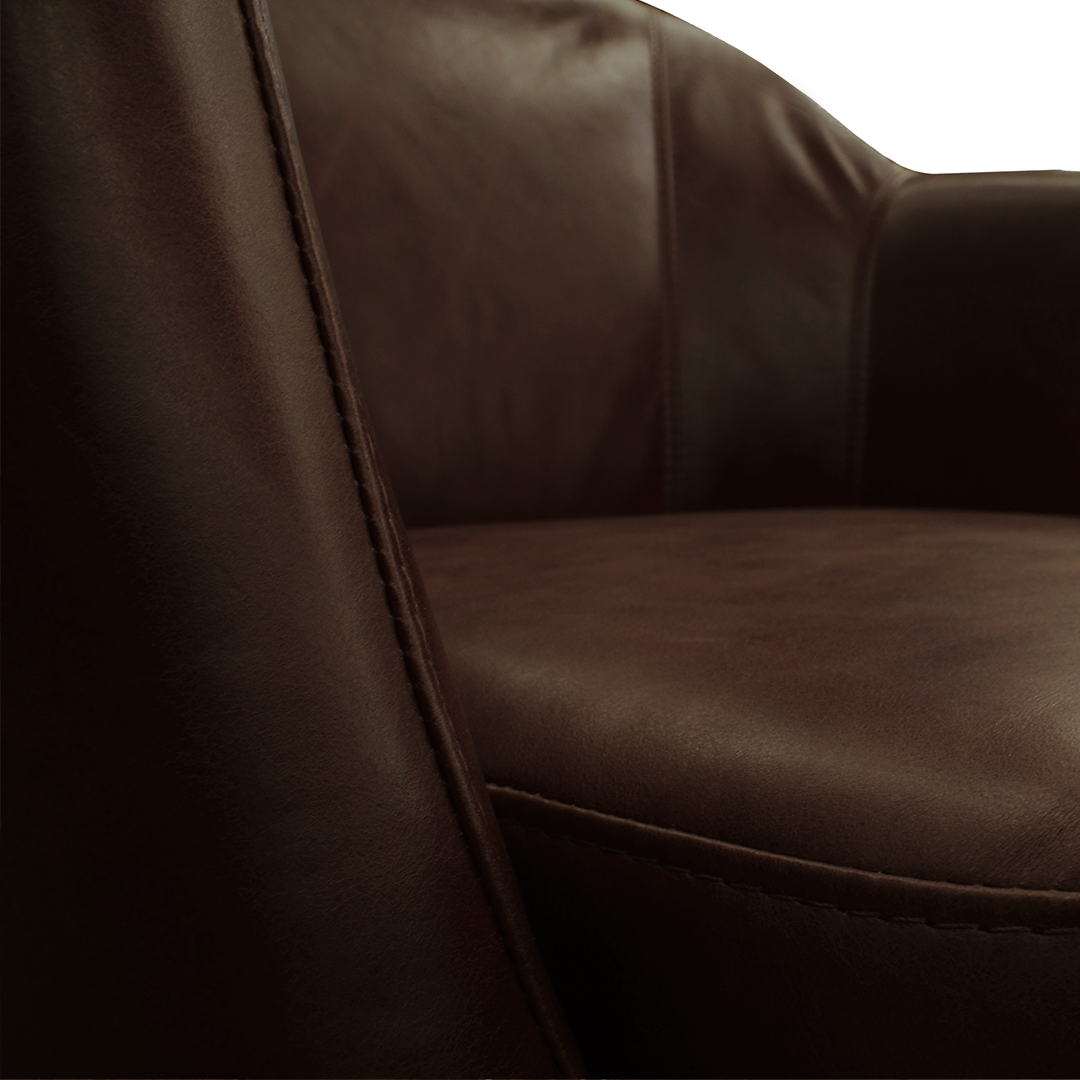 Poltrona Chloe Toffee 100% Cuero 4