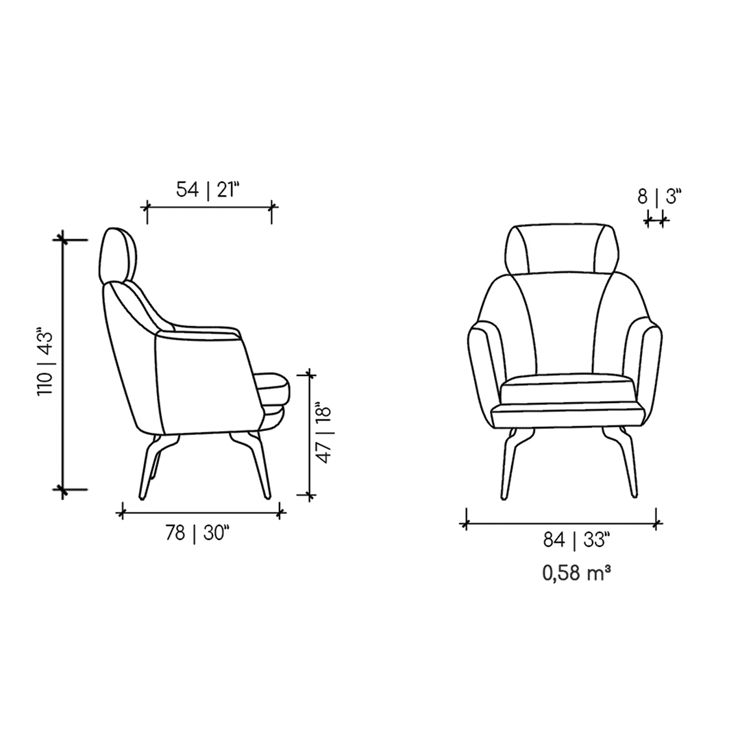 Poltrona Prada Toffee 100% Cuero 5