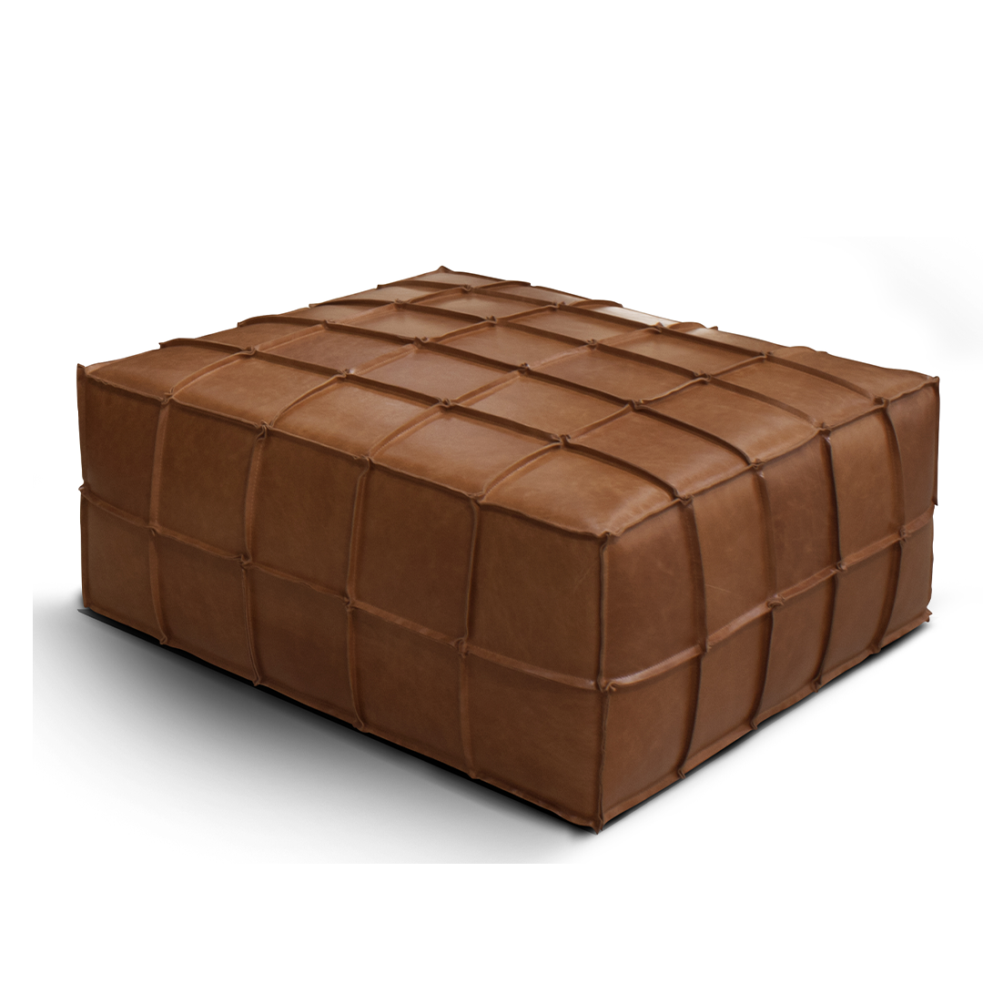 Puff Fiori Camel 100% Cuero 2