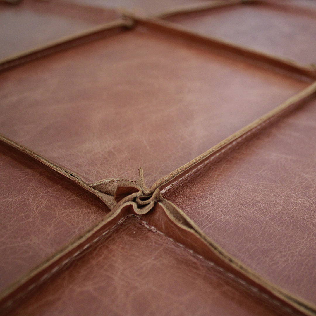 Puff Fiori Camel 100% Cuero 4