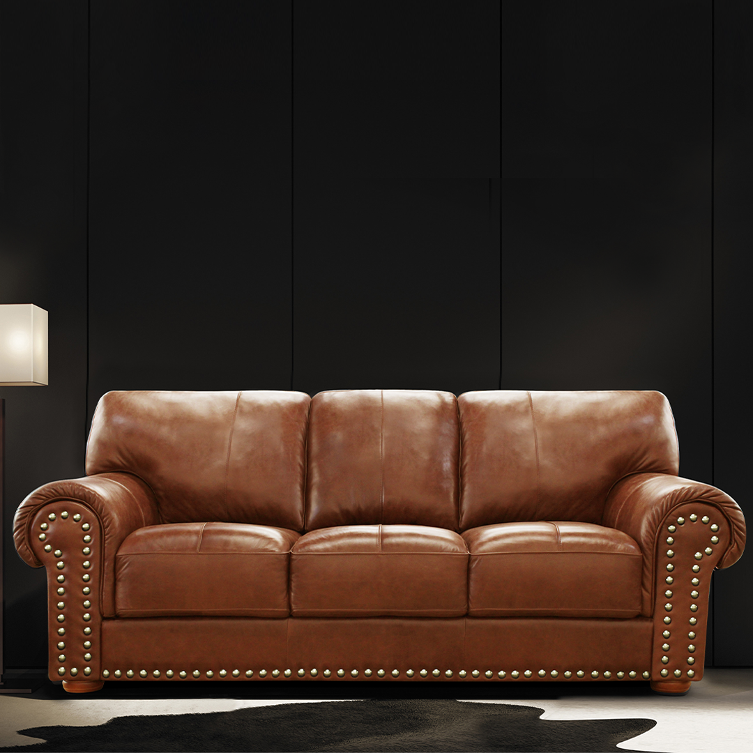 Sofá Kouros 2035 Camel 100% Cuero 1