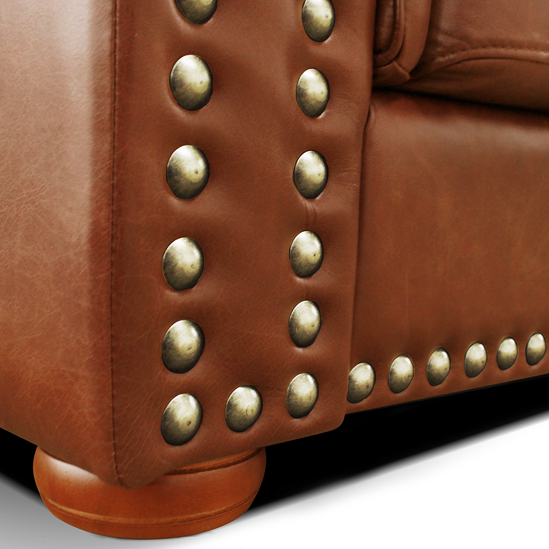 Sofá Kouros 2035 Camel 100% Cuero 4