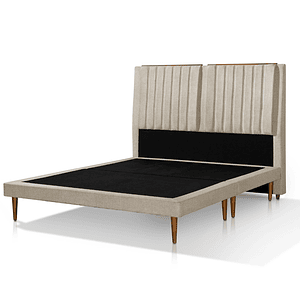 Cama Luna 2 Plazas Beige