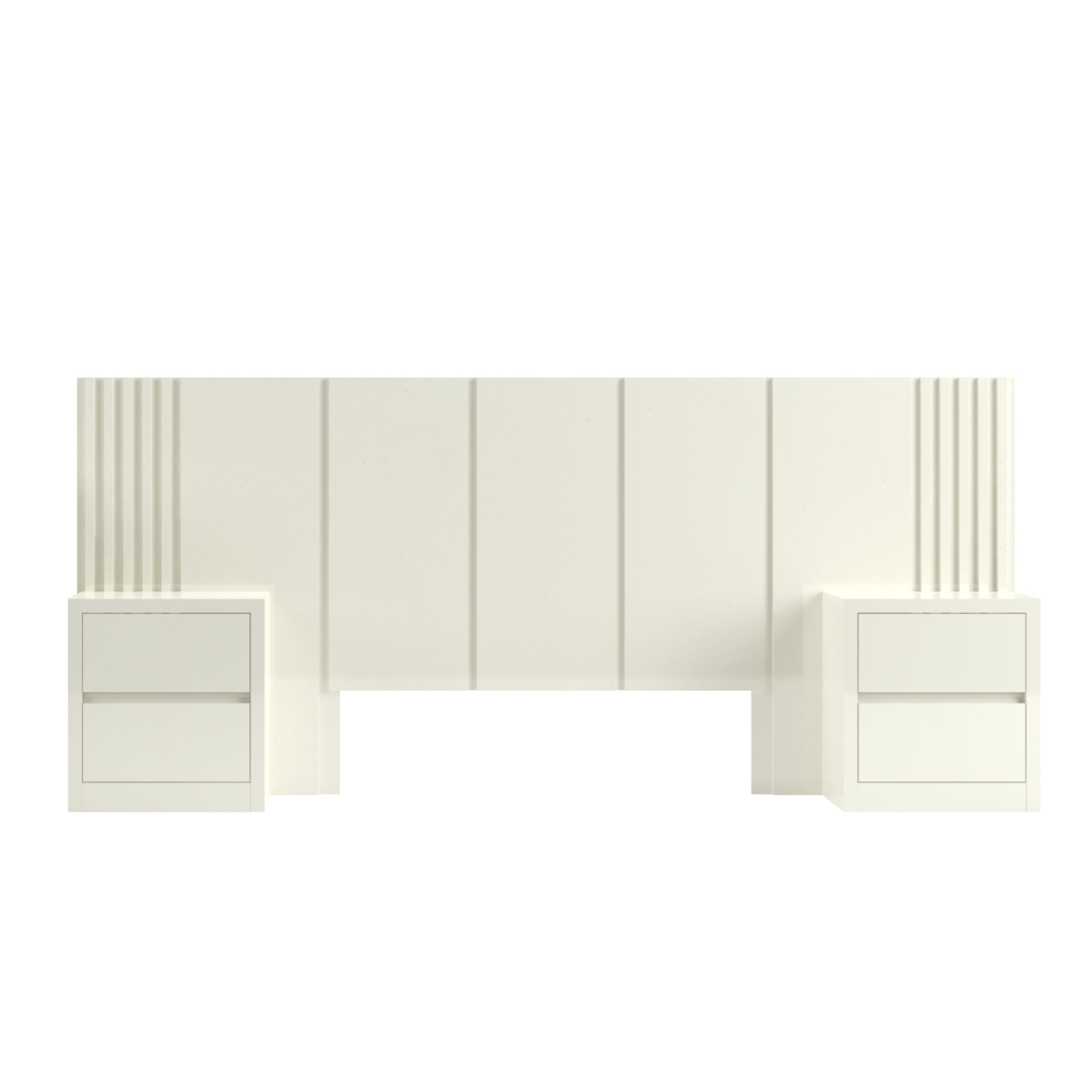 Set de Respaldo Tw185 off White + 2 veladores 141 2c Off White  2