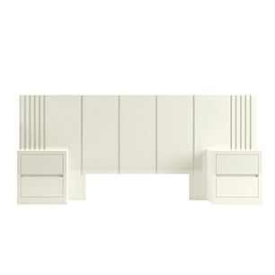 Set de Respaldo Tw185 off White + 2 veladores 141 2c Off White 