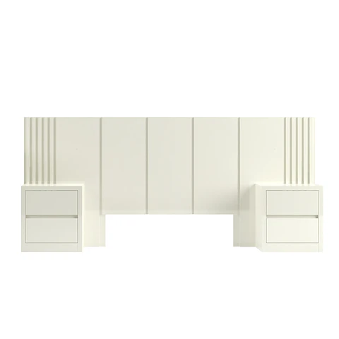 Set de Respaldo Tw185 off White + 2 veladores 141 2c Off White 