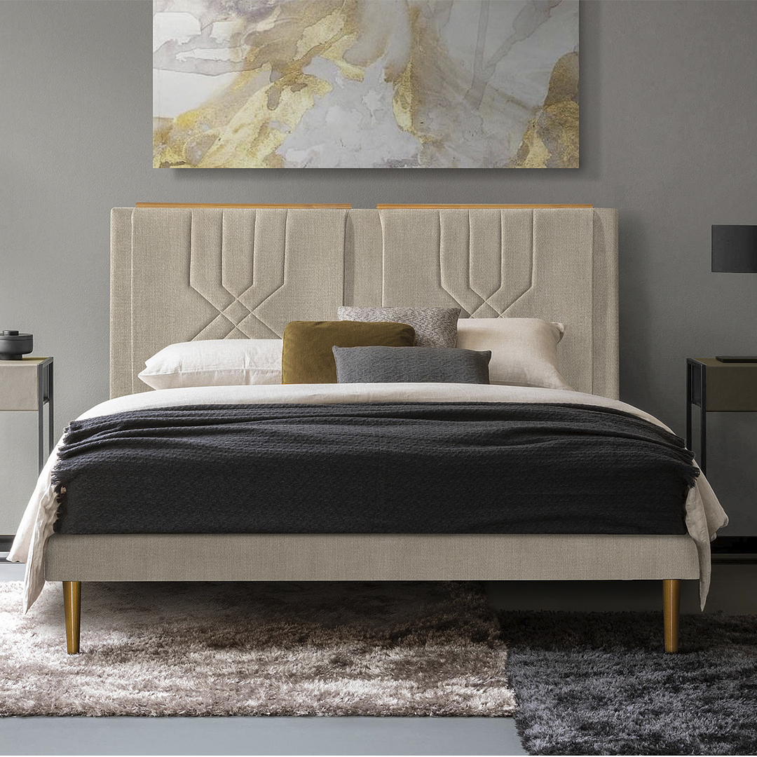 Cama Astro 2 Plazas Beige - Image 1