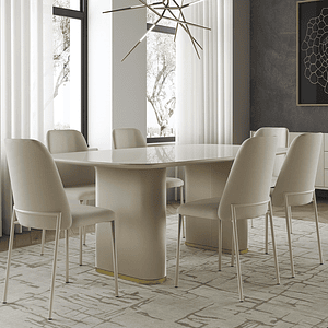 Comedor 1.8 Lintz Off white 6 sillas Lucille Off White