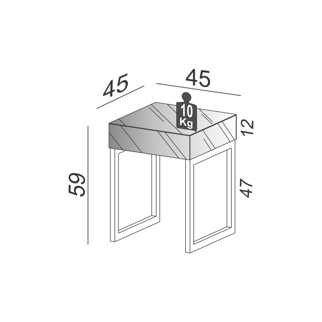 Mesa Lateral TB723 Espejado 3