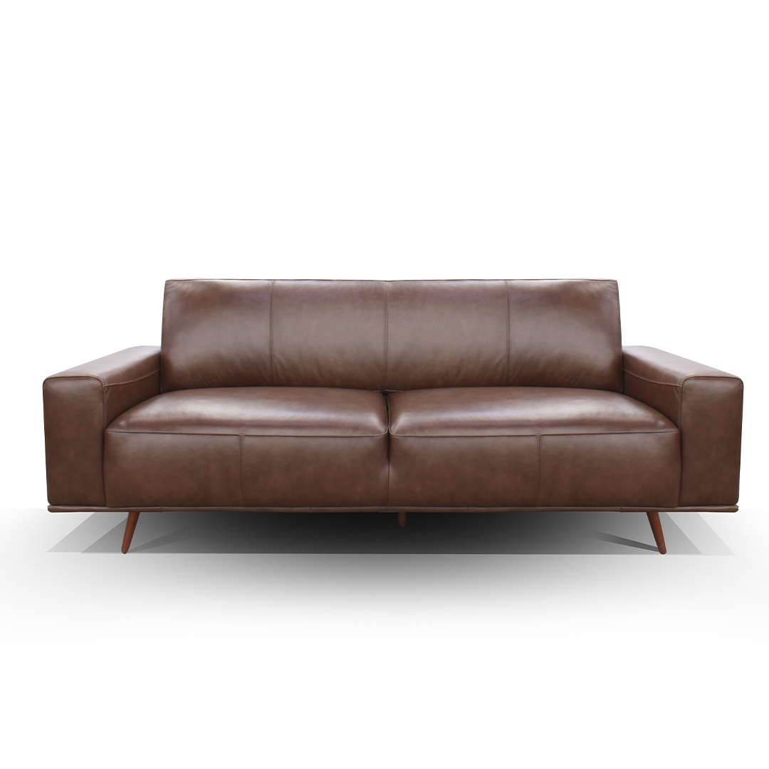 Sofá 2040 Chocolate 100% Cuero 3Cuerpos 4