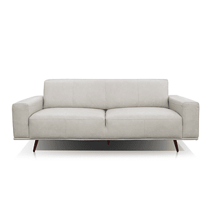 Sofá 2040 Gris 100% Cuero 3 Cuerpo