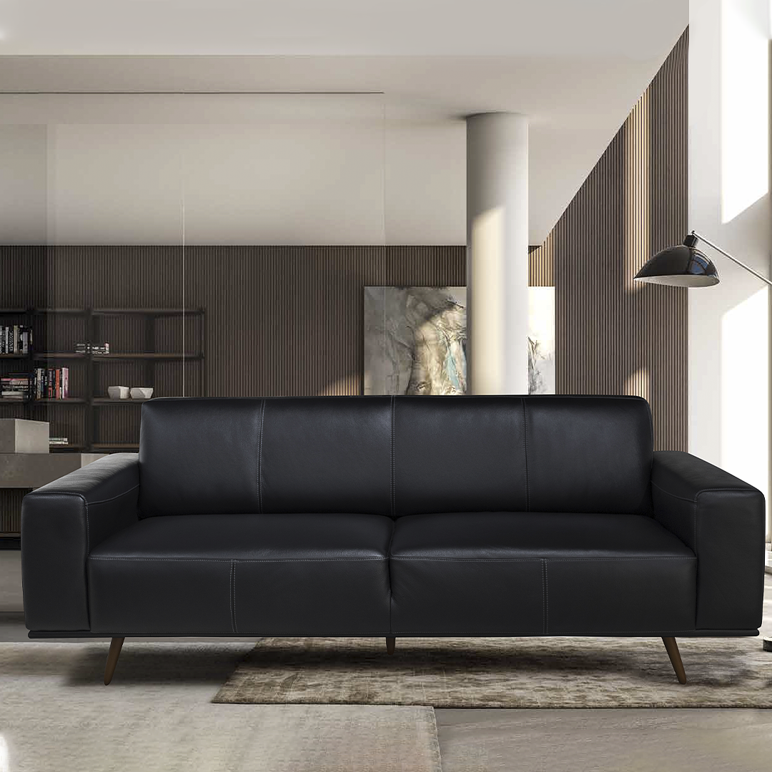 Sofá 2040 Negro 100 Cuero