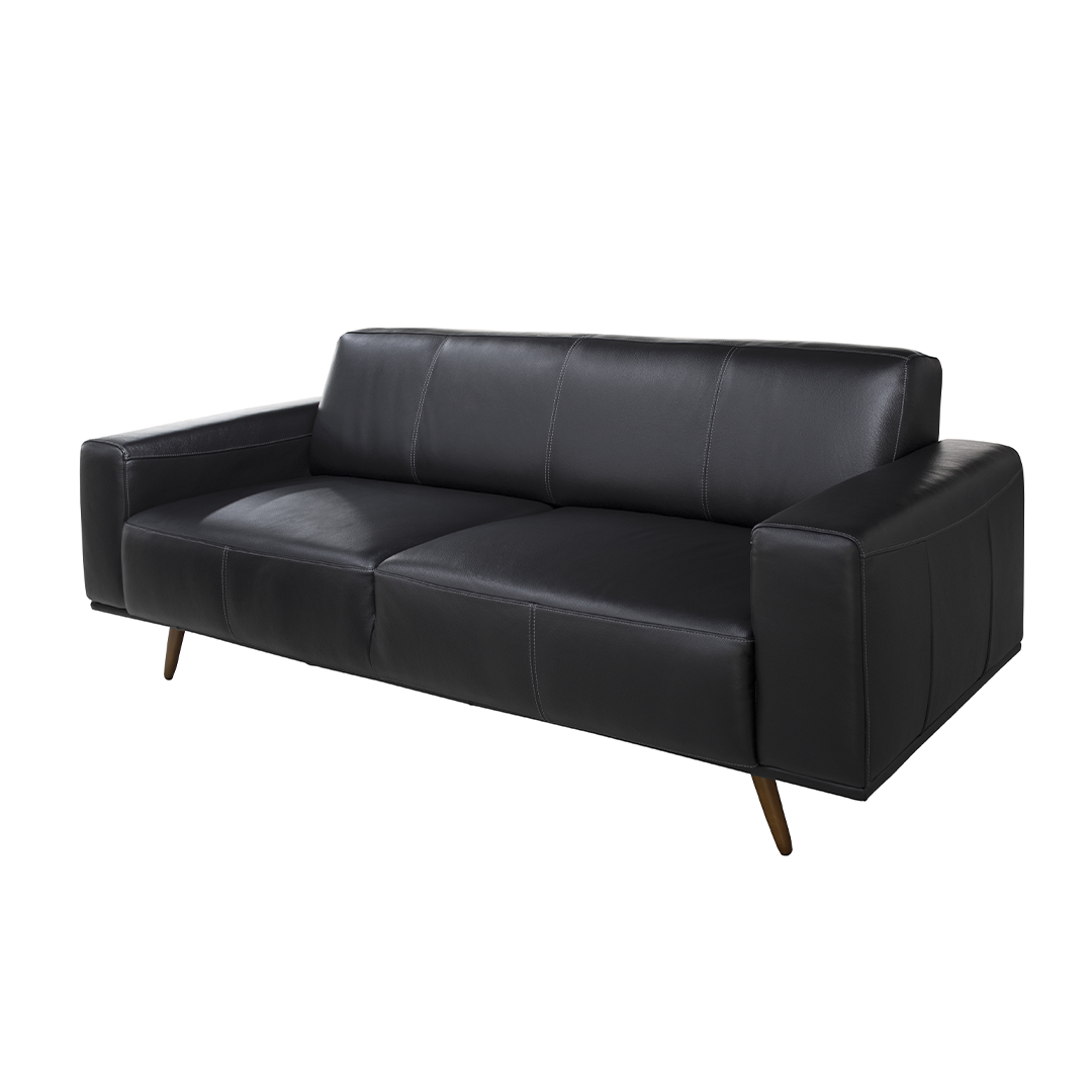 Sofá 2040 Negro 100% Cuero  3Cuerpo 3