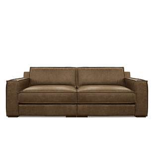 Sofá 3035 Capuccino 100% Cuero  3Cuerpo