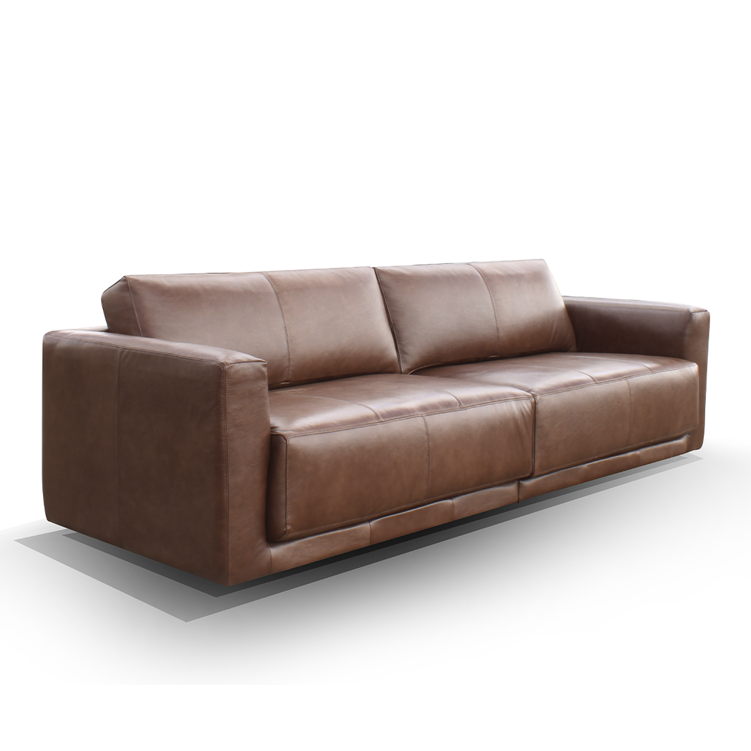 Sofá 3045 Chocolate 100% Cuero 2 Cuerpos 3